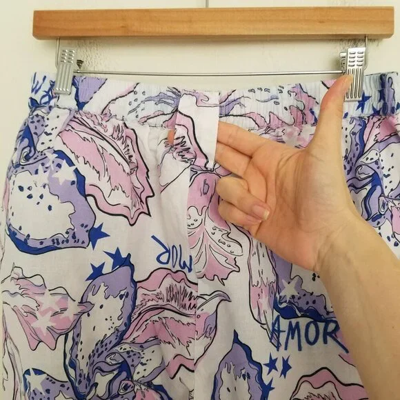 LAS SUREÑAS Amor Linen Blend Pull-On Purple Pants Size XL - Picture 6 of 7